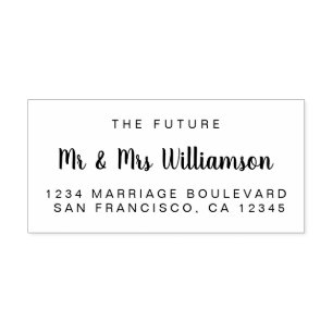 Tampon Auto-encreur Chic Script Future M. Mme Mariage Adresse de retou