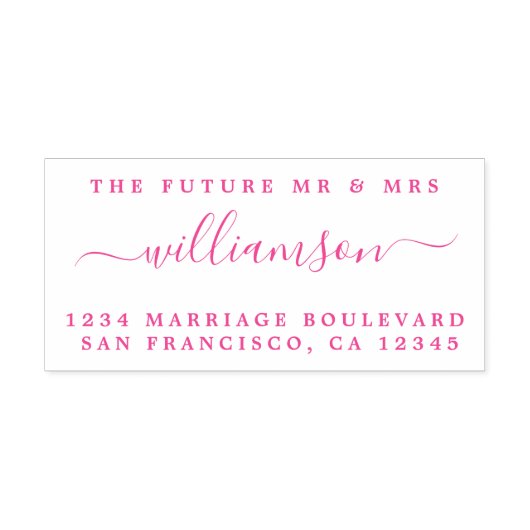 Tampon Auto-encreur Chic Script Future M. Mme Mariage Adresse de retou (Design)