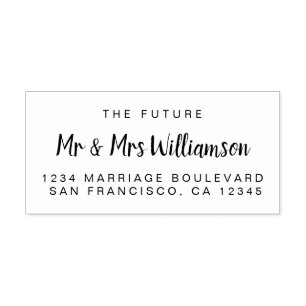Tampon Auto-encreur Chic Script Future M. Mme Mariage Adresse de retou