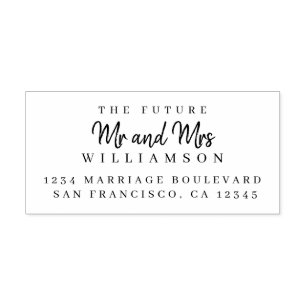 Tampon Auto-encreur Chic Script Future M. Mme Mariage Adresse de retou