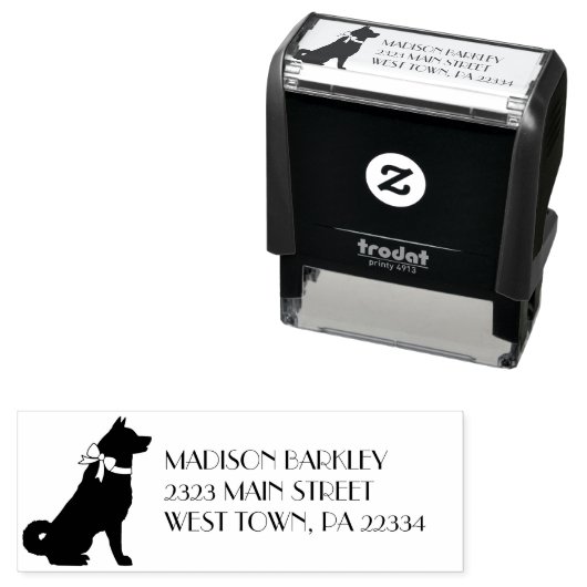 Tampon Auto-encreur Chien Akita Puppy (En situation)