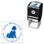 Tampon Auto-encreur Chien Baby shower Goldendoodle (En situation)