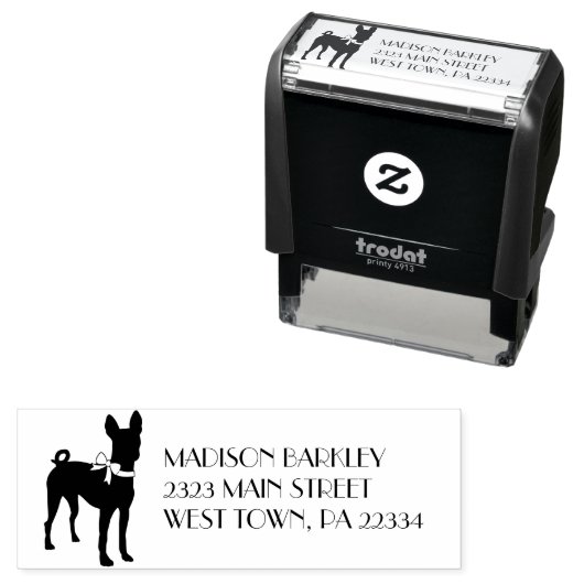 Tampon Auto-encreur Chien Basenji Chien Chien Puppy (En situation)