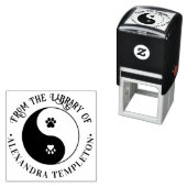 Tampon Auto-encreur Chien Chien Chat Yin Yang Symbole Bibliothèque Nom (En situation)