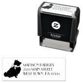 Tampon Auto-encreur Chien Chien Chien Poméranie (En situation)