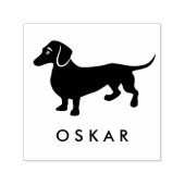 Tampon Auto-encreur Chien Dachshund avec nom (Design)