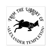 Tampon Auto-encreur Chien dans le Rub du ventre Nom du livre (Design)