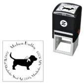 Tampon Auto-encreur Chien de Basset Hound Puppy (En situation)