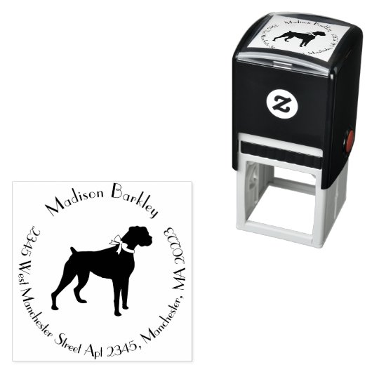 Tampon Auto-encreur Chien de boîte Chien chiot (En situation)