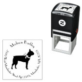 Tampon Auto-encreur Chien de Boston Terrier Puppy (En situation)