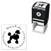 Tampon Auto-encreur Chien de caniche Français (En situation)