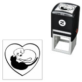 Tampon Auto-encreur Chien et chat / Chiot et Kitty Heart (En situation)