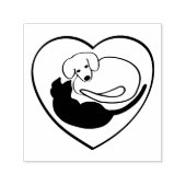 Tampon Auto-encreur Chien et chat / Chiot et Kitty Heart (Design)