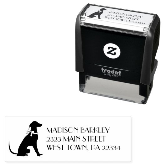 Tampon Auto-encreur Chien Greyhound Chig Puppy (En situation)