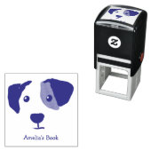 Tampon Auto-encreur Chien Heureux Personnalisé Ce Livre Appartient À (En situation)