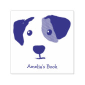 Tampon Auto-encreur Chien Heureux Personnalisé Ce Livre Appartient À (Design)
