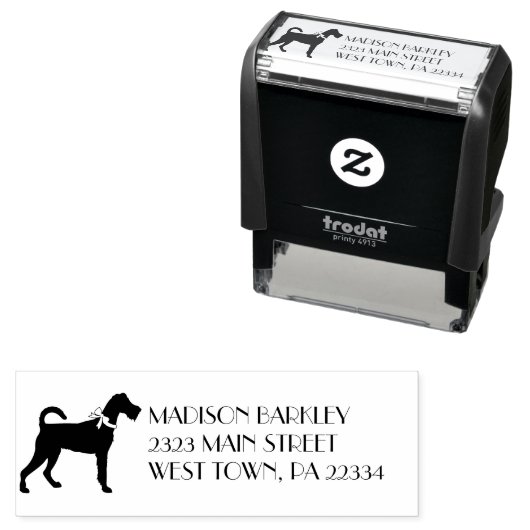 Tampon Auto-encreur Chien Irlandais Terrier Puppy (En situation)