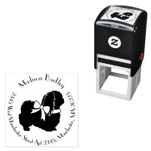 Tampon Auto-encreur Chien Pekingese Chien Chien Puppy (En situation)