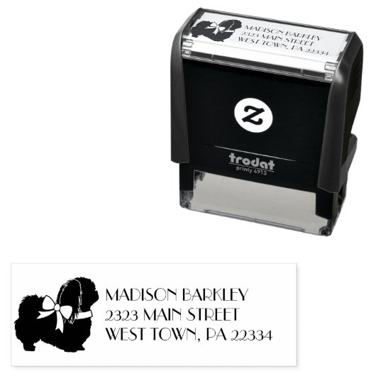 Tampon Auto-encreur Chien Pekingese Chien Chien Puppy (En situation)