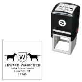 Tampon Auto-encreur Chiens Bull Terrier Crête initiale avec nom Adress (En situation)