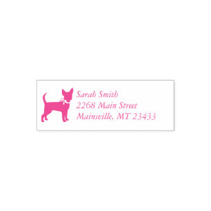 Tampon Auto-encreur Chihuahua Baby shower fille rose