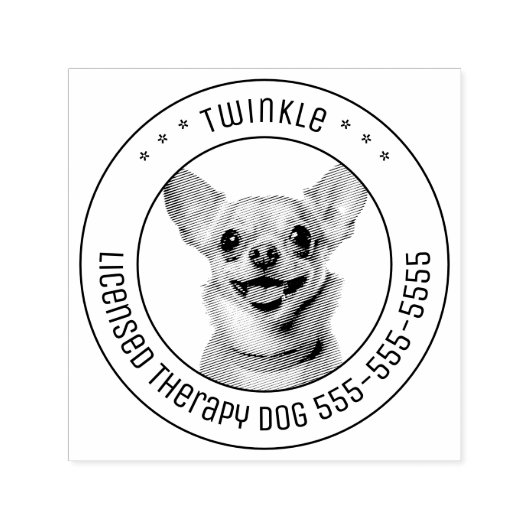 Tampon Auto-encreur Chihuahua Chien animal de compagnie photo Round (Design)