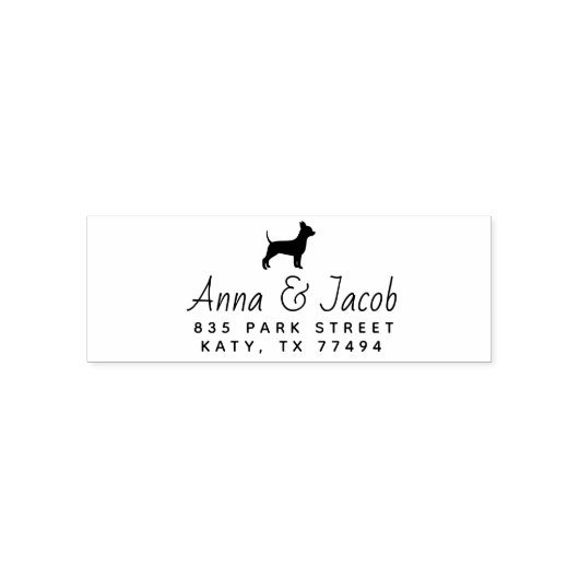 Tampon Auto-encreur Chihuahua Chien Retourner l'adresse Timbre pour an (Design)