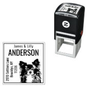 Tampon Auto-encreur Chihuahua personnalisé Adresse de retour Timbre au (En situation)