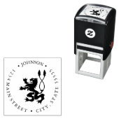 Tampon Auto-encreur Chimera Lion Heraldry Retour Étiquette (En situation)