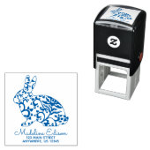 Tampon Auto-encreur Chinoiserie Bunny Rabbit Adresse Stamp auto-encre (En situation)