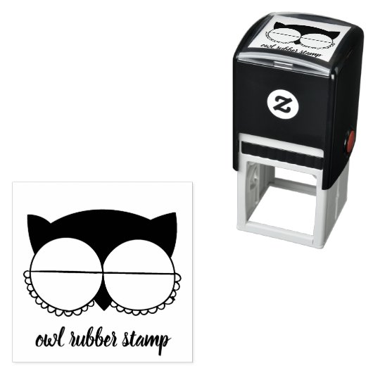 Tampon Auto-encreur Chouette aux yeux fermés (En situation)
