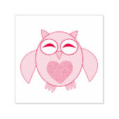 Tampon Auto-encreur Chouette Coeur Rose Love Auto-Intendance Timbre (Design)