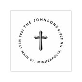 Tampon Auto-encreur Christian Family Elegant Custom Return Adresse (Design)