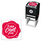 Tampon Auto-encreur Christian Joyeux Noël Sceau de cire religieuse (En situation)