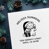 Tampon Auto-encreur Christmas Cat Arch Address