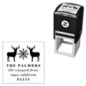 Tampon Auto-encreur Christmas Deer Adresse de retour (En situation)