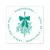 Tampon Auto-encreur Christmas Mistletoe Bough Adresse de retour (Design)