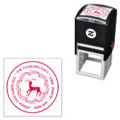 Tampon Auto-encreur Christmas Reindeer Family Return Adresse (En situation)