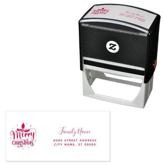 Tampon Auto-encreur Christmas Return Address Self-inking Stamp (En situation)