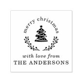 Tampon Auto-encreur Christmas Tree Globe Joyeux voeux de Noël (Design)