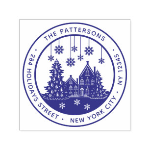 Tampon Auto-encreur Christmas Tree Winter Home Retour personnel
