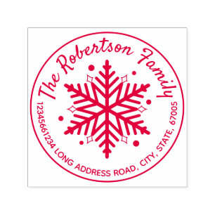 Tampon Auto-encreur Christmas Winter Snowflon Return Adresse
