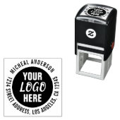 Tampon Auto-encreur Circle Entreprise Logo ou Image Adresse Arrondi Pe (En situation)