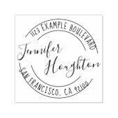 Tampon Auto-encreur Circulaire manuscrite Nom du script Adresse de ret (Design)