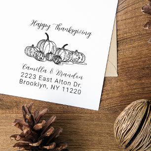 Tampon Auto-encreur Citrouilles de l'automne vintage Thanksgiving Adre