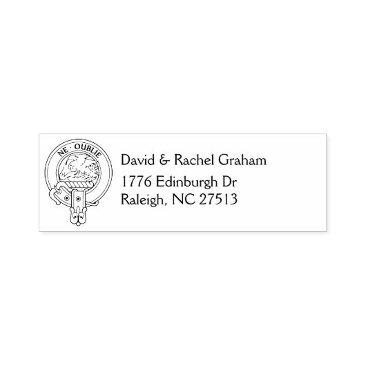 Tampon Auto-encreur Clan Graham Crest & Address Self-inking Stamp (Design)