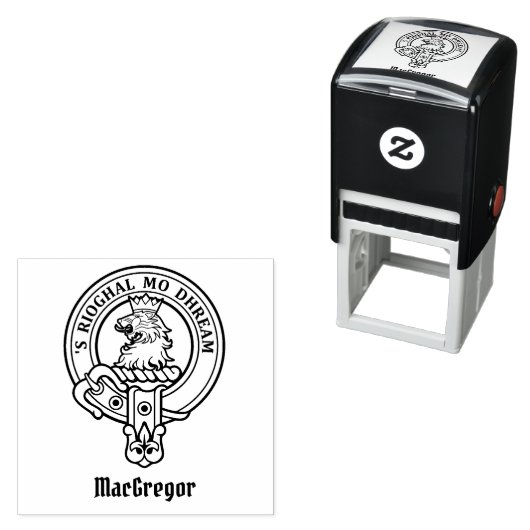 Tampon Auto-encreur Clan Gregor Crest Stamp autoportant (En situation)