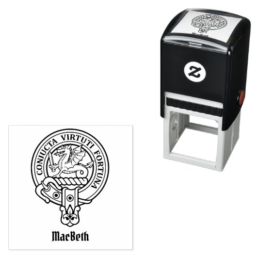 Tampon Auto-encreur Clan MacBeth Crest Stamp autoportant (En situation)