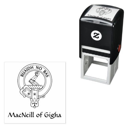 Tampon Auto-encreur Clan MacNeill de Gigha Gaelic Crest (En situation)