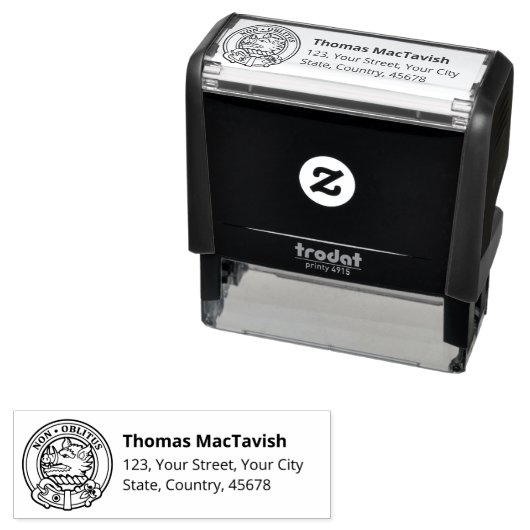 Tampon Auto-encreur Clan MacTavish Crest Stamp autoportant (En situation)
